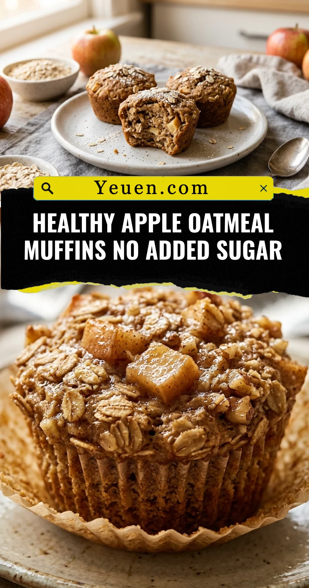 Healthy Apple Oatmeal Muffins No Added Sugar