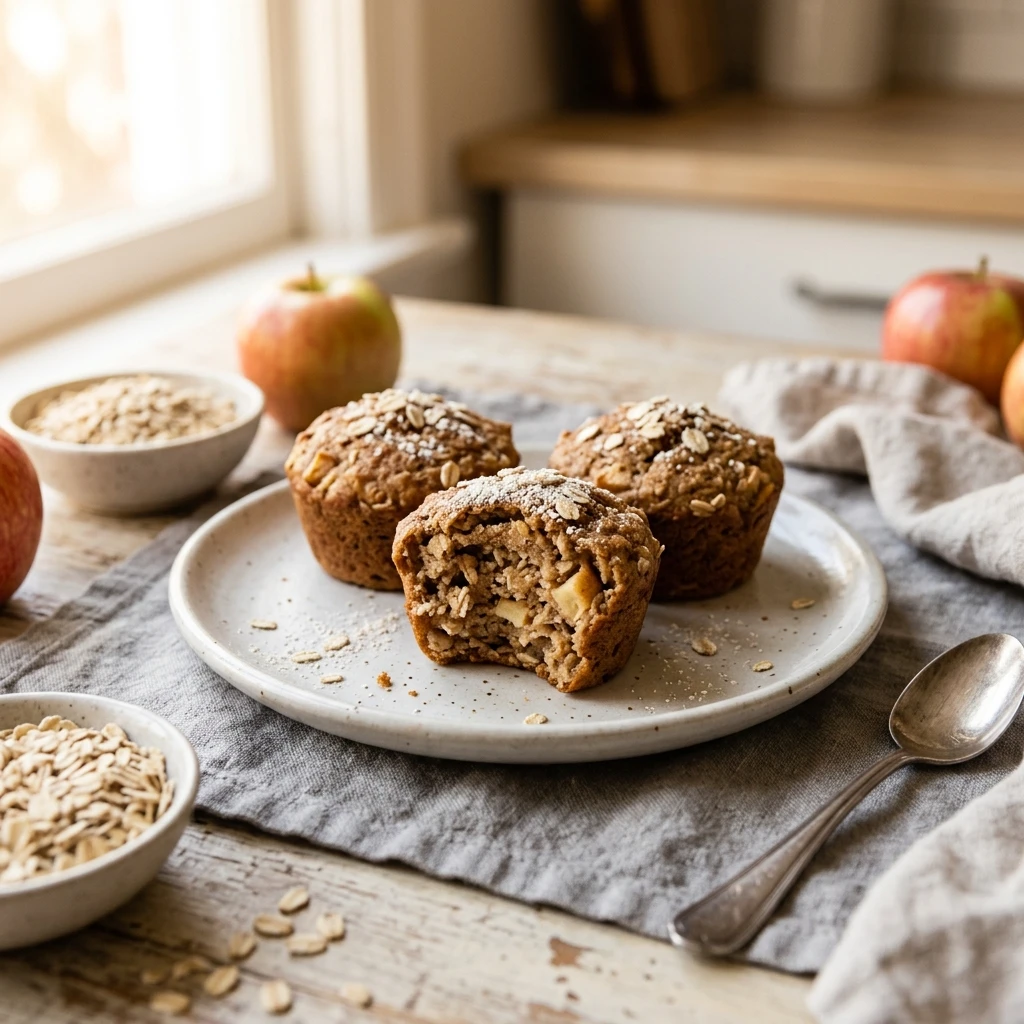 Healthy Apple Oatmeal Muffins No Added Sugar