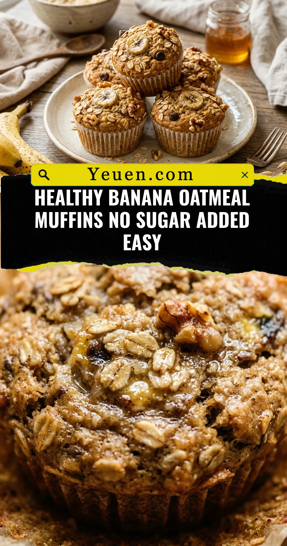 Healthy Banana Oatmeal Muffins No Sugar Added Easy