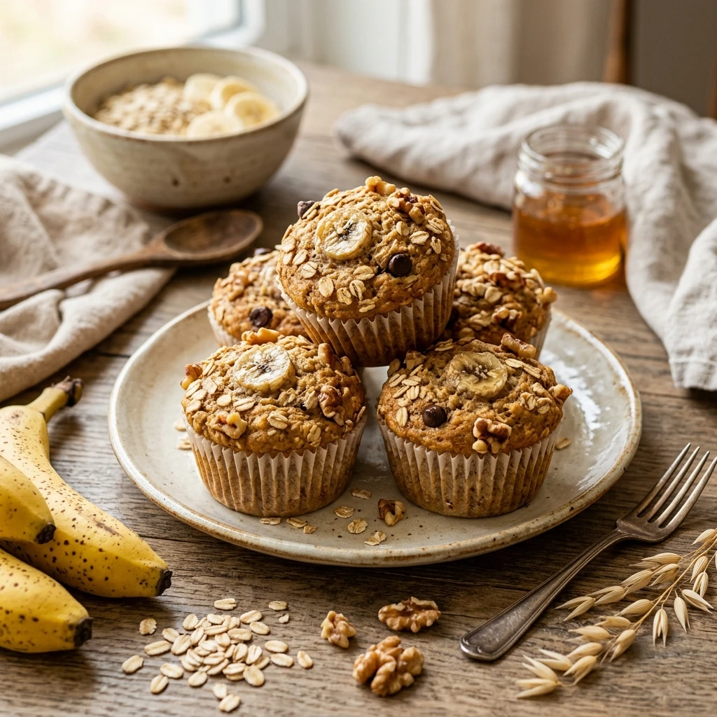 Healthy Banana Oatmeal Muffins No Sugar Added Easy