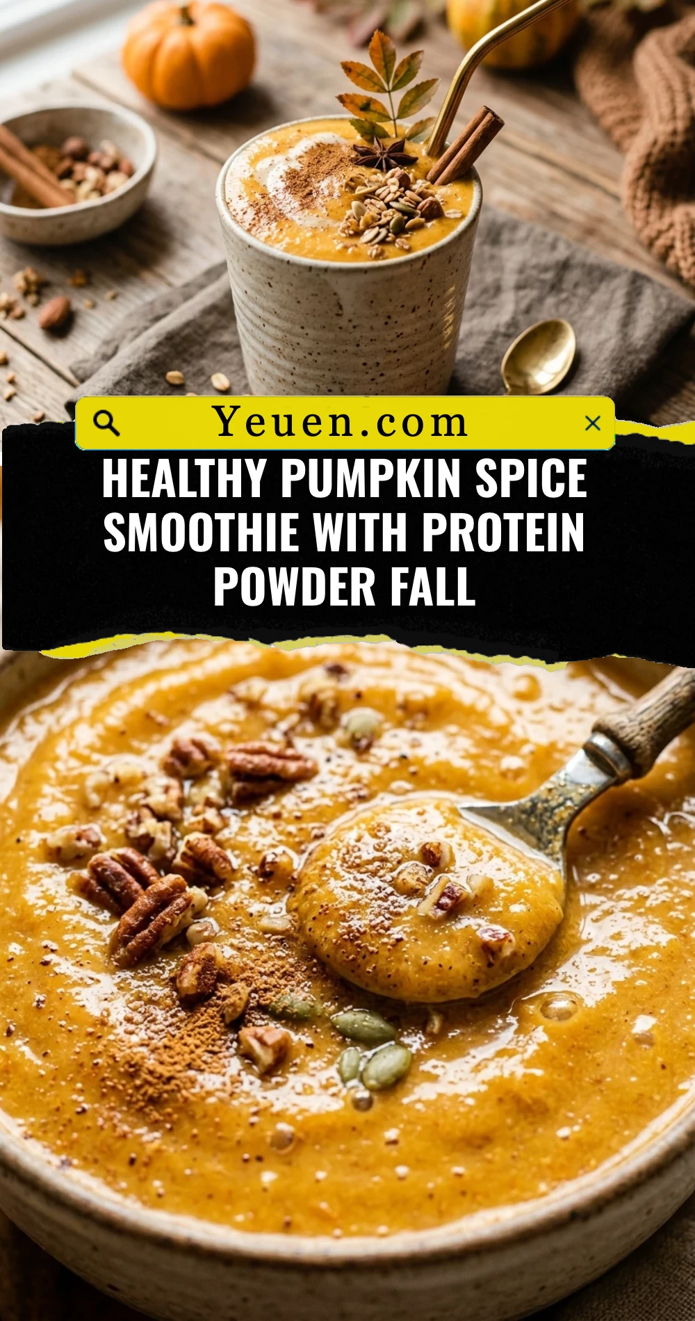 Healthy Pumpkin Spice Smoothie With Protein Powder Fall