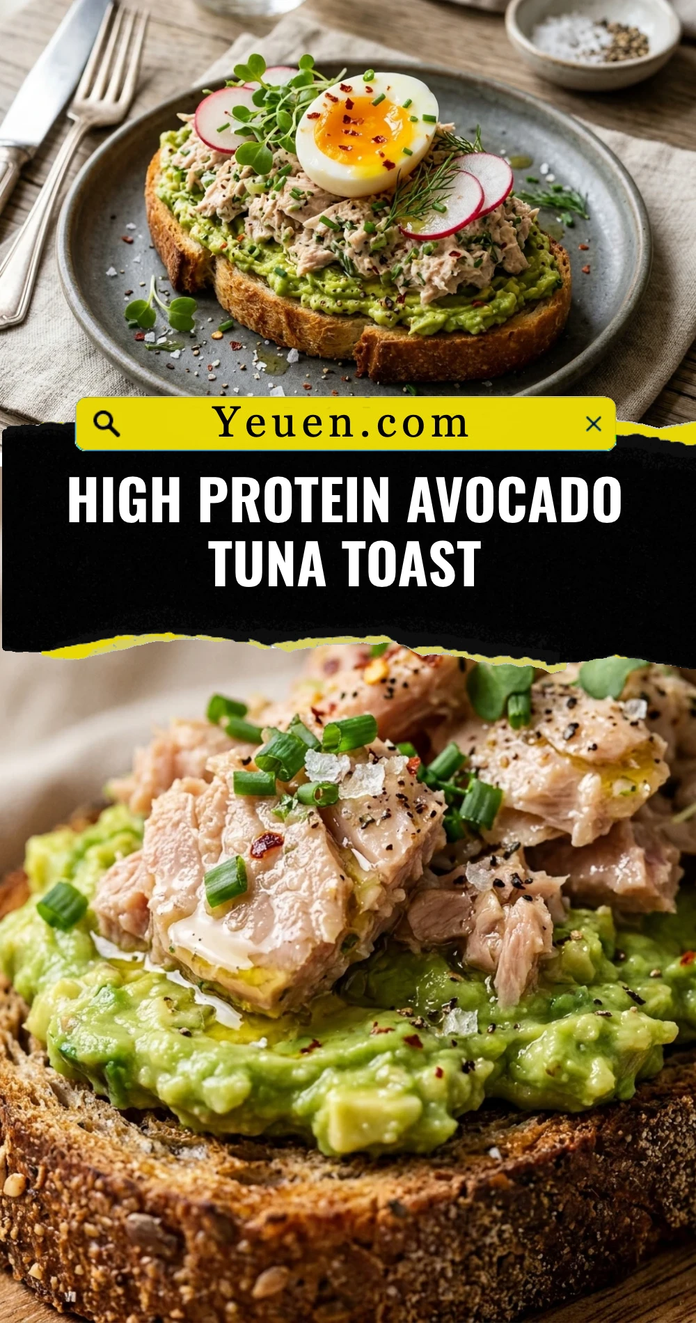 High Protein Avocado Tuna Toast