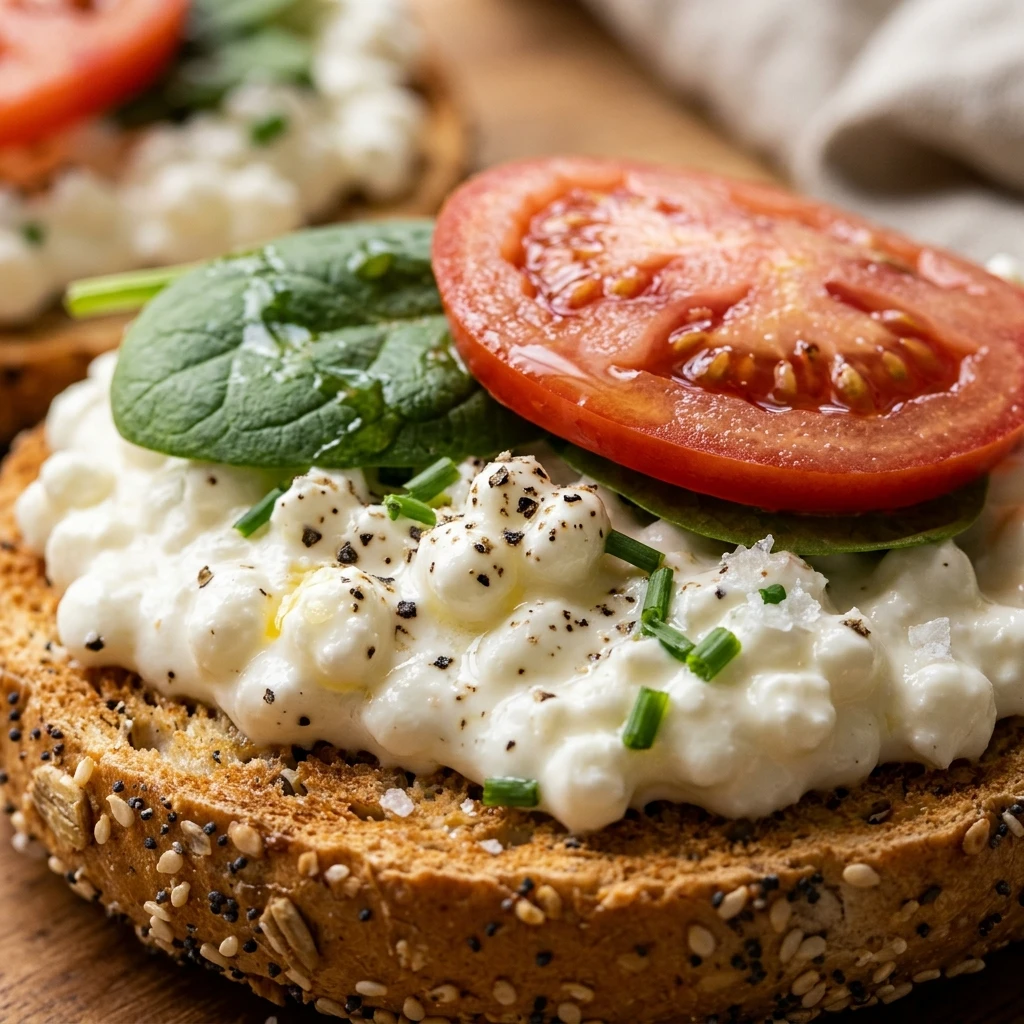 High Protein Bagel Breakfast 30g+ Easy Low Carb Meal Prep Cottage Cheese