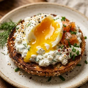 High Protein Bagel Breakfast 30g+ Easy Meal Prep Low Carb Cottage Cheese