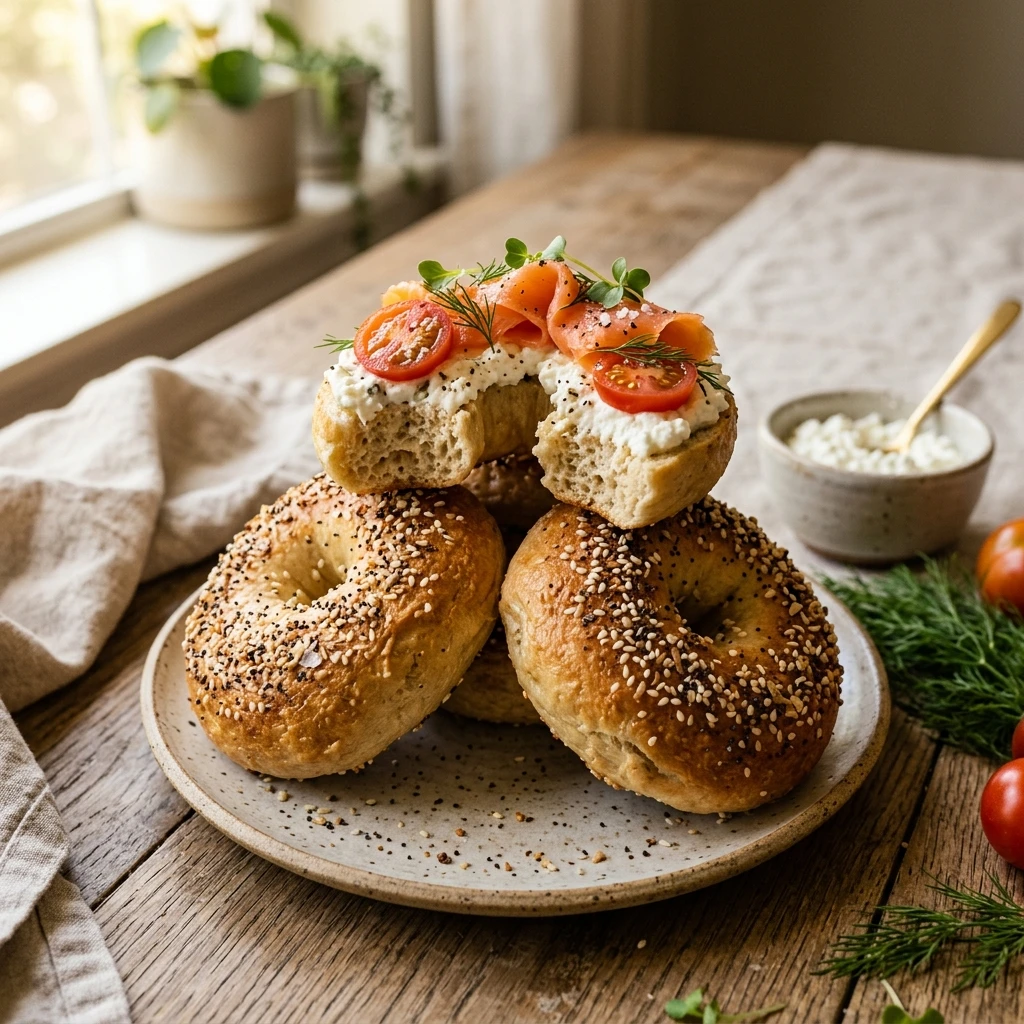 High Protein Bagels Cottage Cheese 3 Ingredient 20g No Yeast