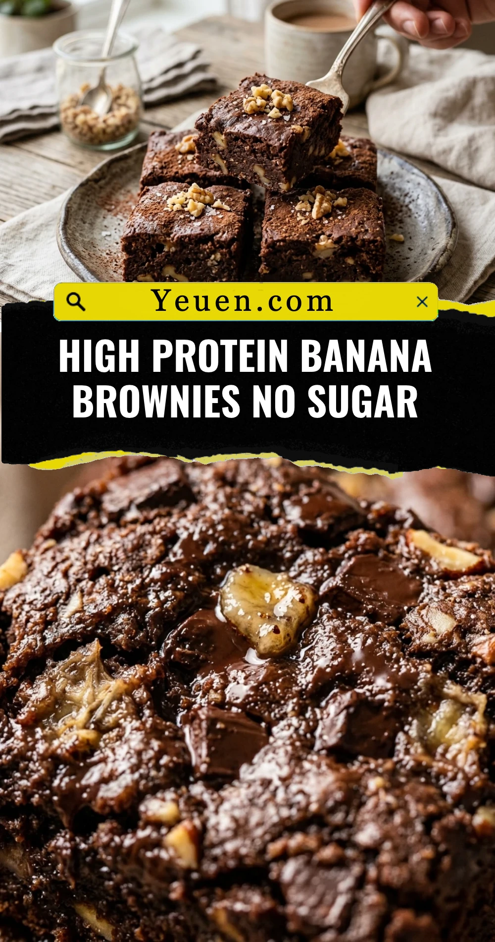 High Protein Banana Brownies No Sugar