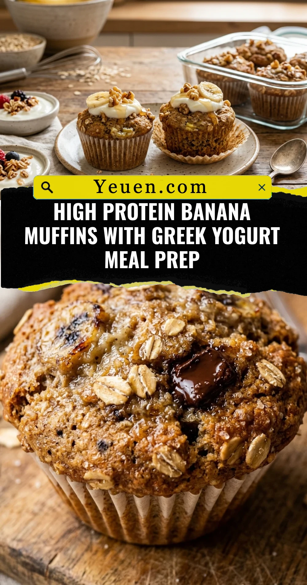 High Protein Banana Muffins With Greek Yogurt Meal Prep