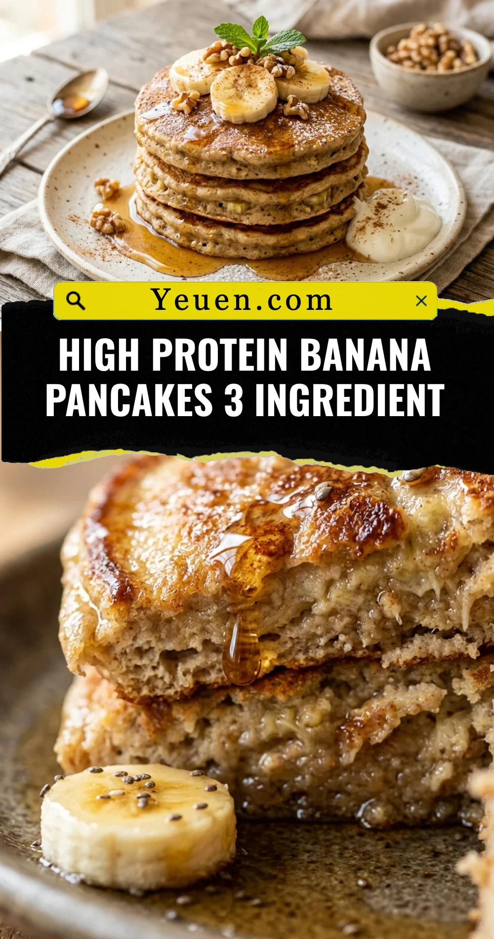 High Protein Banana Pancakes 3 Ingredient