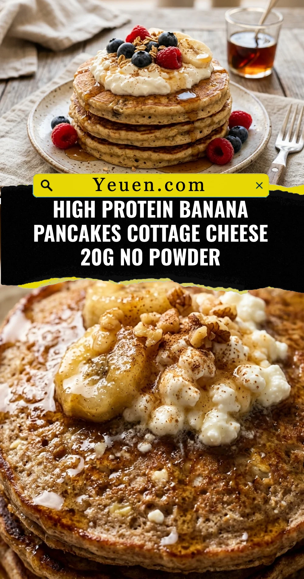 High Protein Banana Pancakes Cottage Cheese 20g No Powder