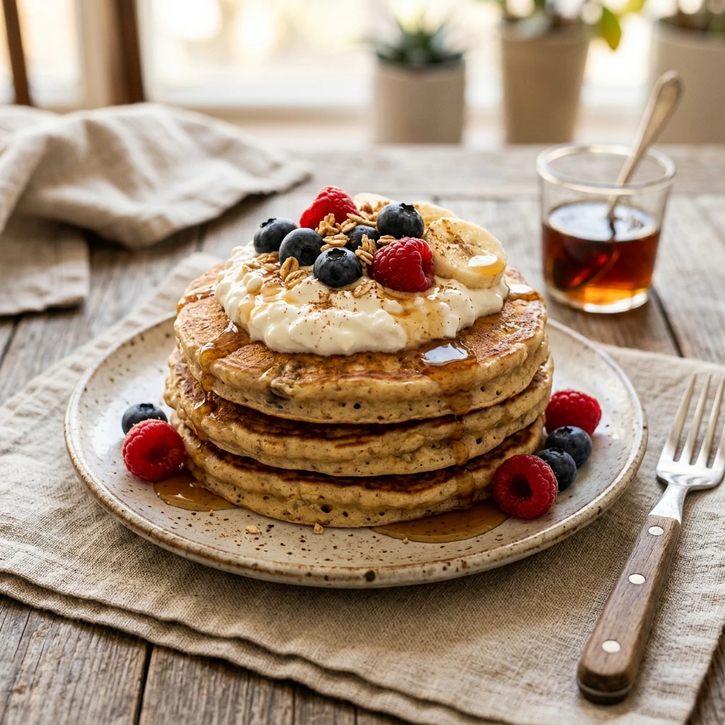 High Protein Banana Pancakes Cottage Cheese 20g No Powder