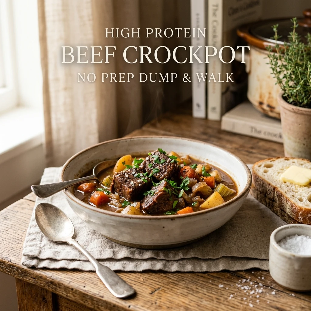 High Protein Beef Crockpot No Prep Dump & Walk 5 Min Prep Feeds Crowd Under $20