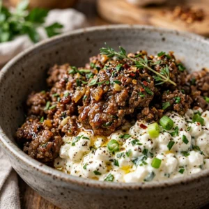 High Protein Beef Meal Prep 30g+ Easy Low Carb Cottage Cheese