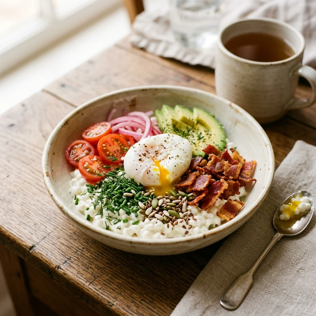 High Protein Breakfast 30g+ Easy Meal Prep Low Carb Cottage Cheese