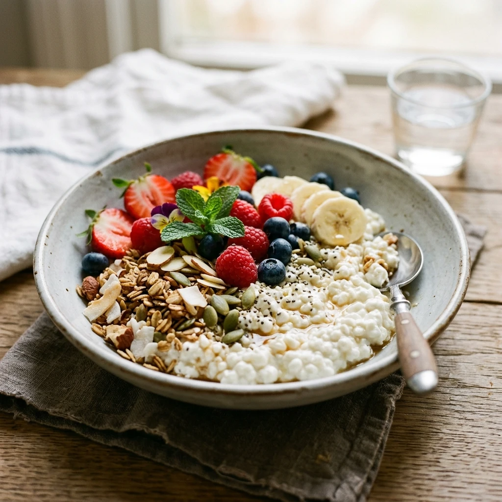 High Protein Breakfast Bowl Cottage Cheese 25g No Powder