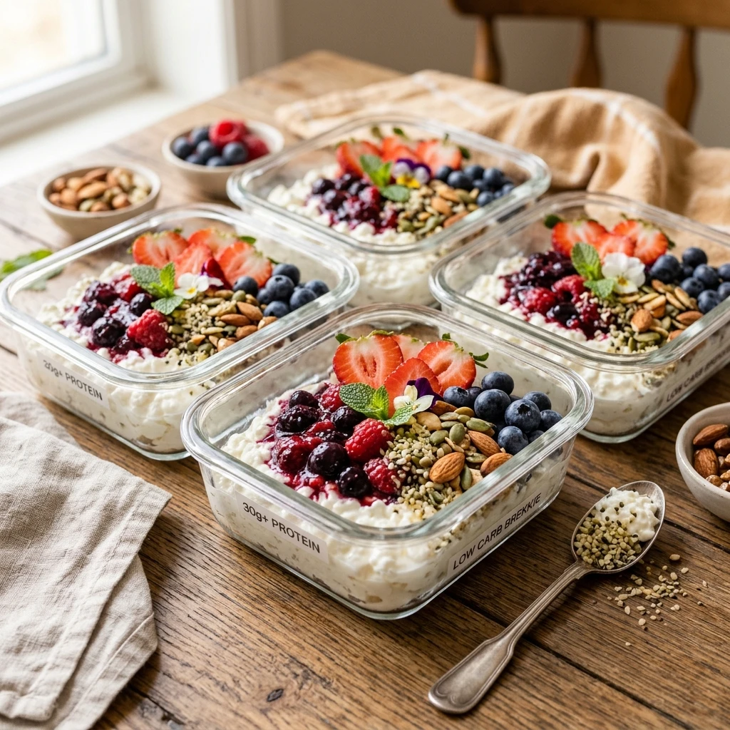 High Protein Breakfast Meal Prep 30g+ Easy Low Carb Cottage Cheese