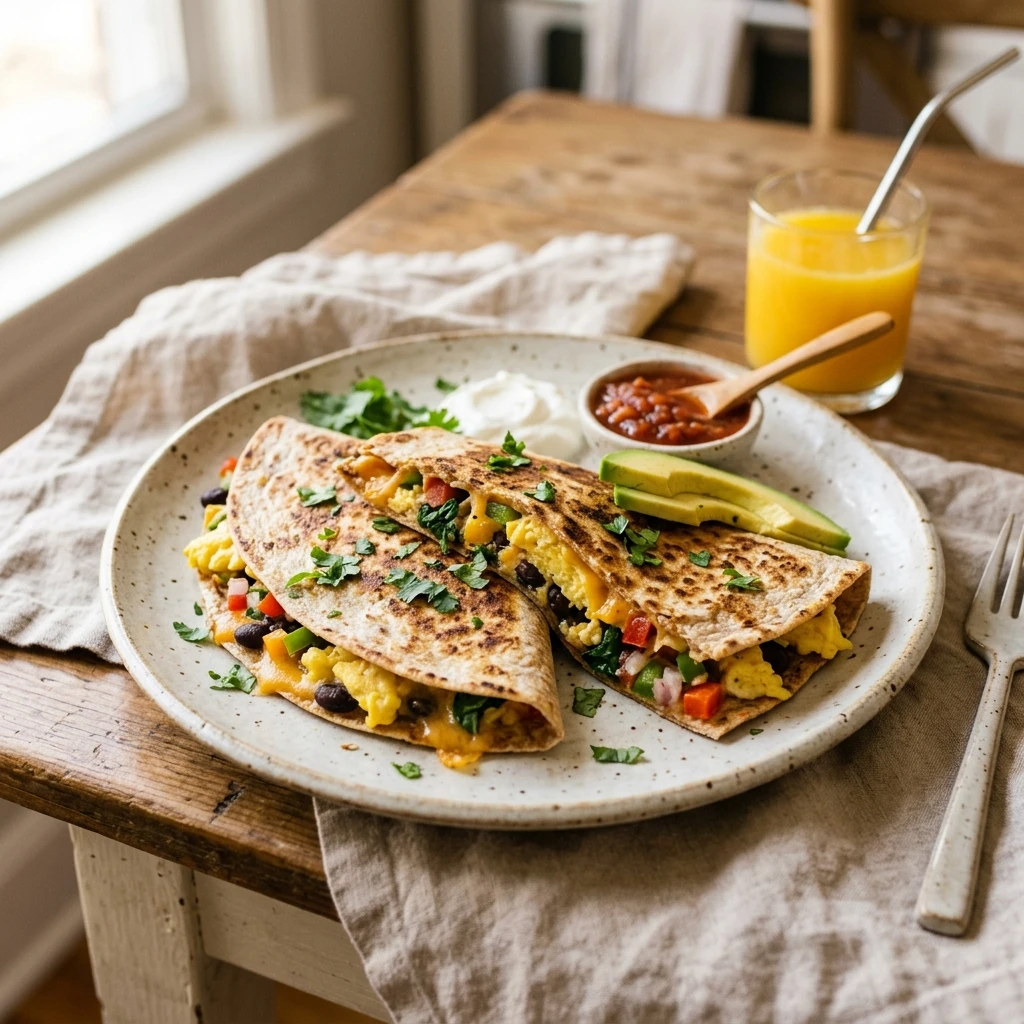 High Protein Breakfast Quesadilla 5 Minute