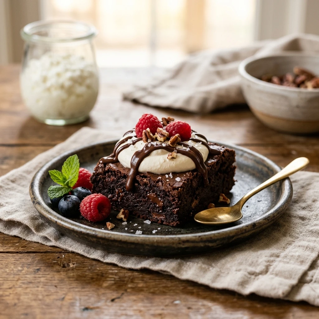 High Protein Brownie Dessert Low Carb Easy 30g+ Meal Prep Cottage Cheese