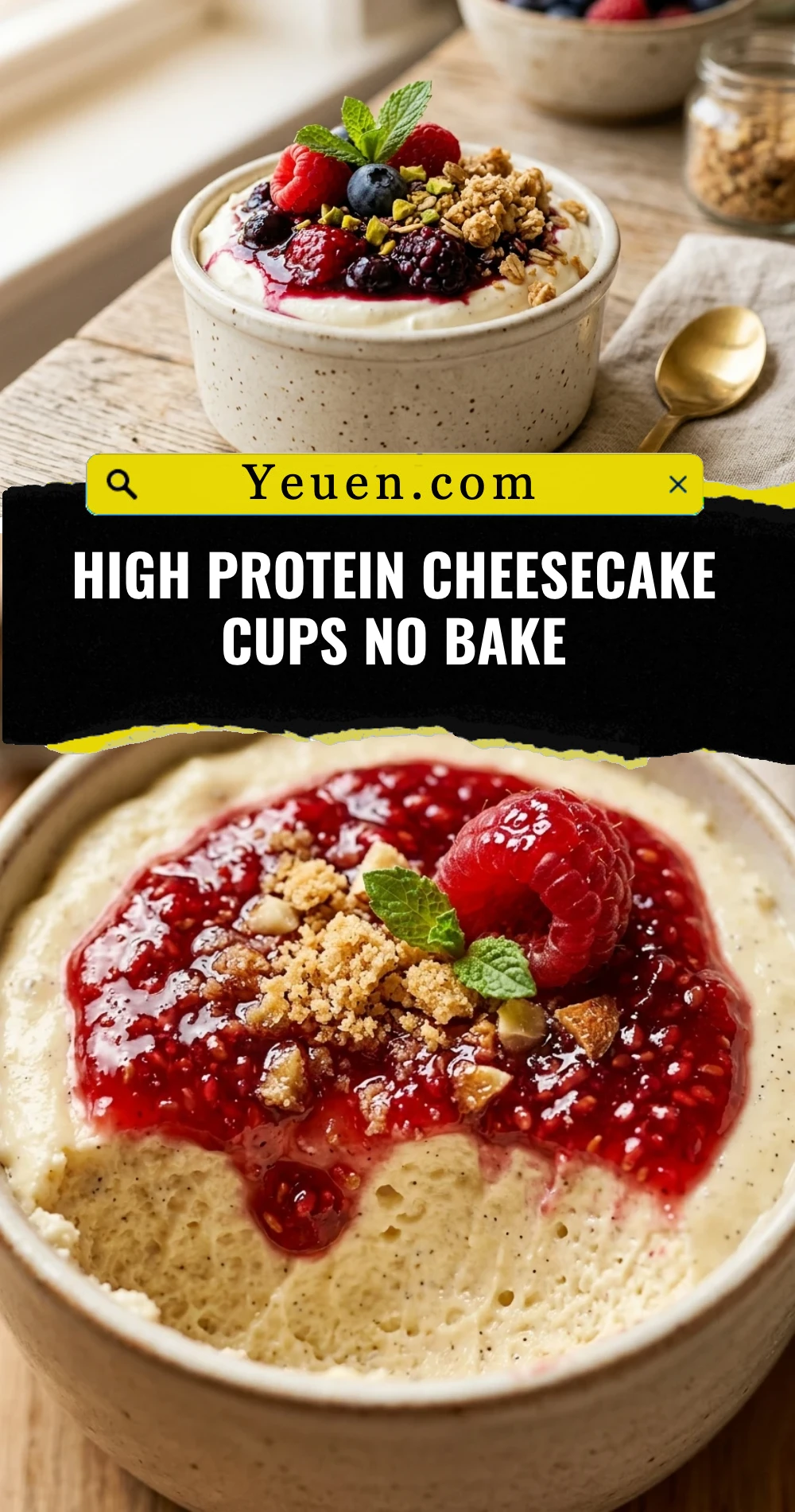 High Protein Cheesecake Cups No Bake