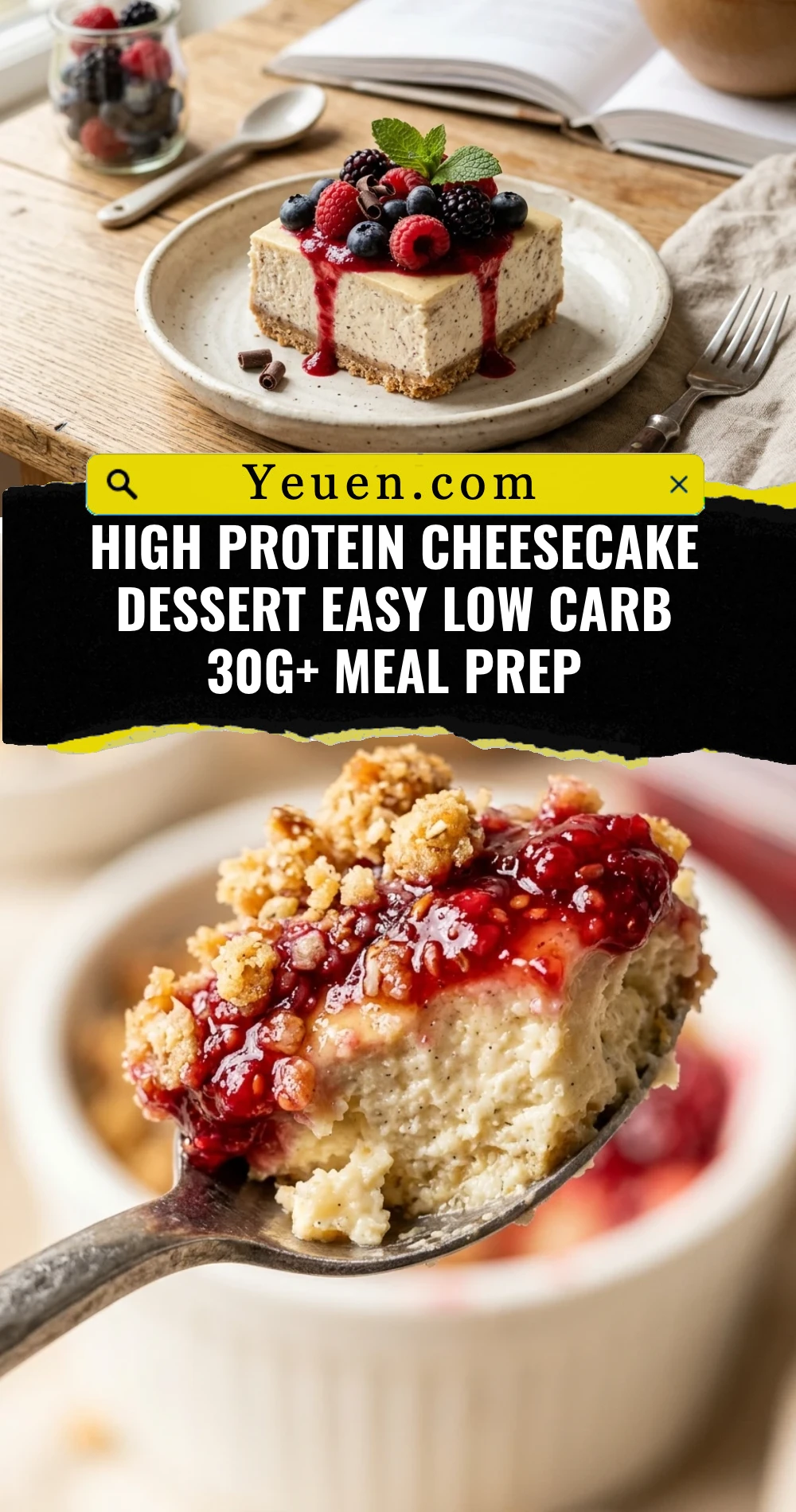 High Protein Cheesecake Dessert Easy Low Carb 30g+ Meal Prep