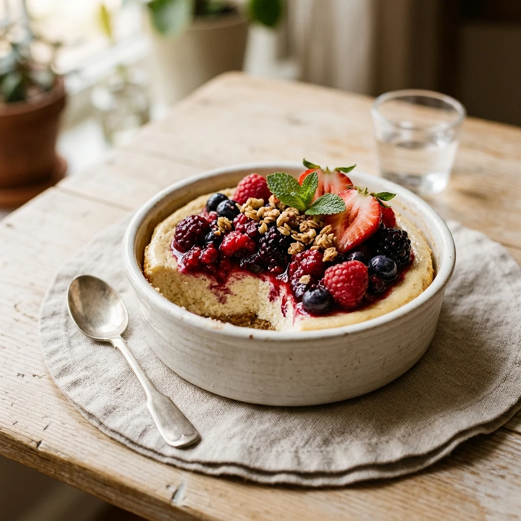 High Protein Cheesecake Dessert Low Carb Easy 30g+ Meal Prep Cottage Cheese