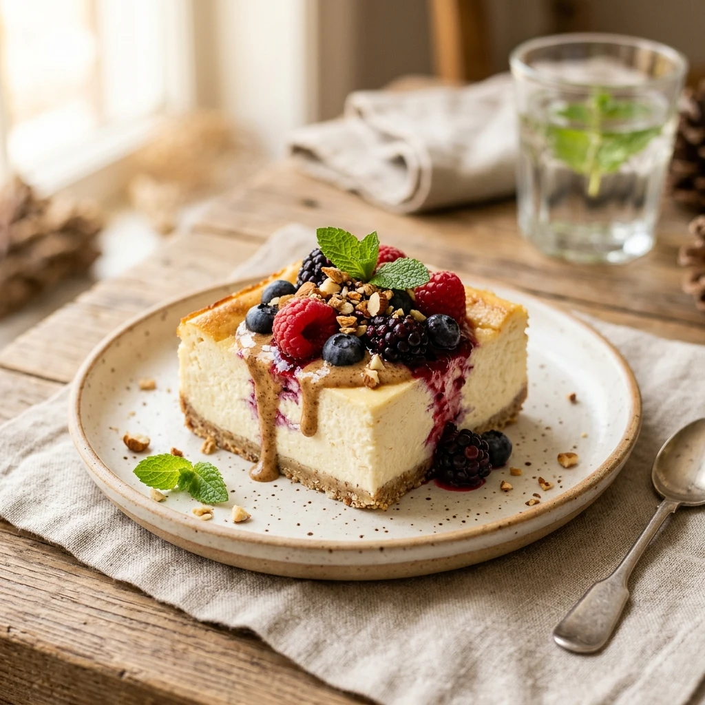 High Protein Cheesecake Dessert Low Carb Easy 30g+ Meal Prep Cottage Cheese