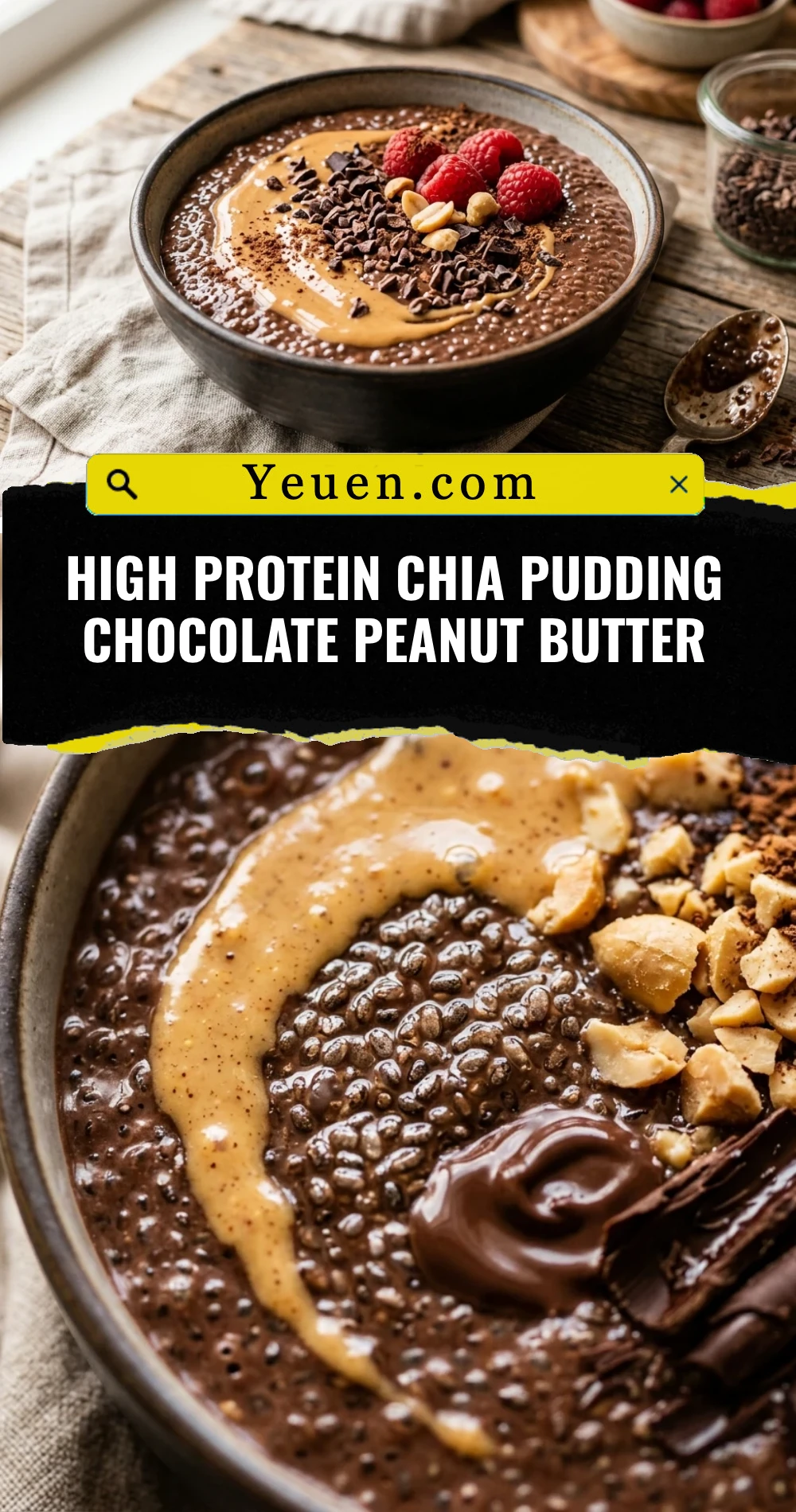 High Protein Chia Pudding Chocolate Peanut Butter