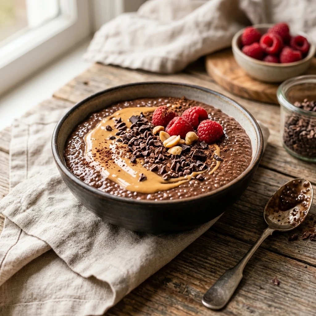 High Protein Chia Pudding Chocolate Peanut Butter