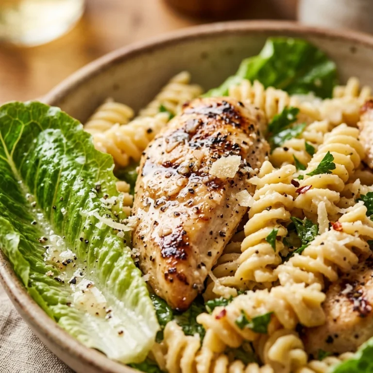High Protein Chicken Caesar Pasta Salad