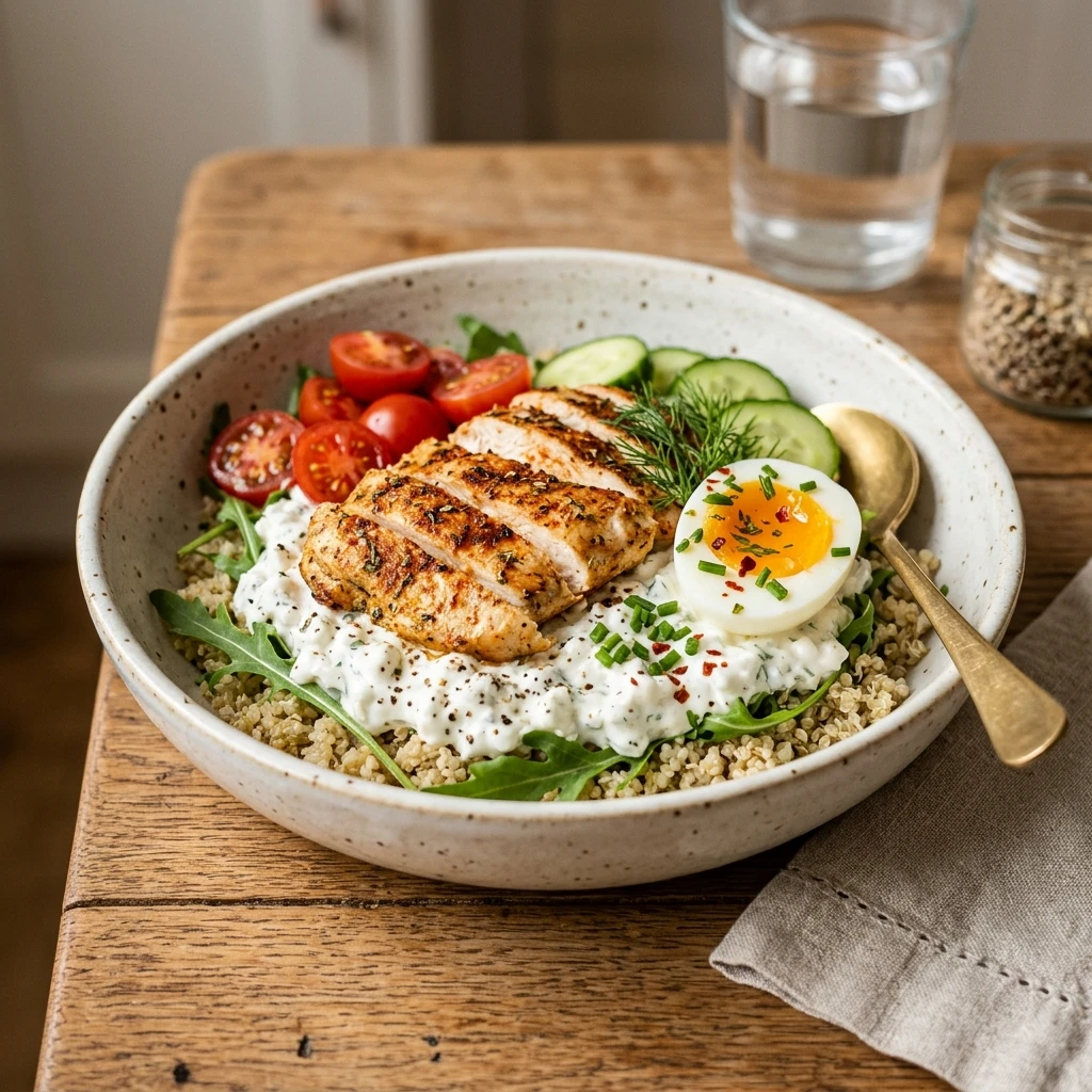 High Protein Chicken Meal Prep 30g+ Easy Breakfast Dinner Cottage Cheese