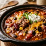 High Protein Chili Crockpot No Prep Dump & Walk 5 Min Prep Feeds Crowd Under $20