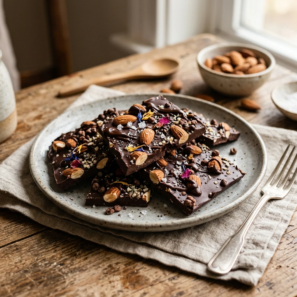 High Protein Chocolate Bark With Almonds