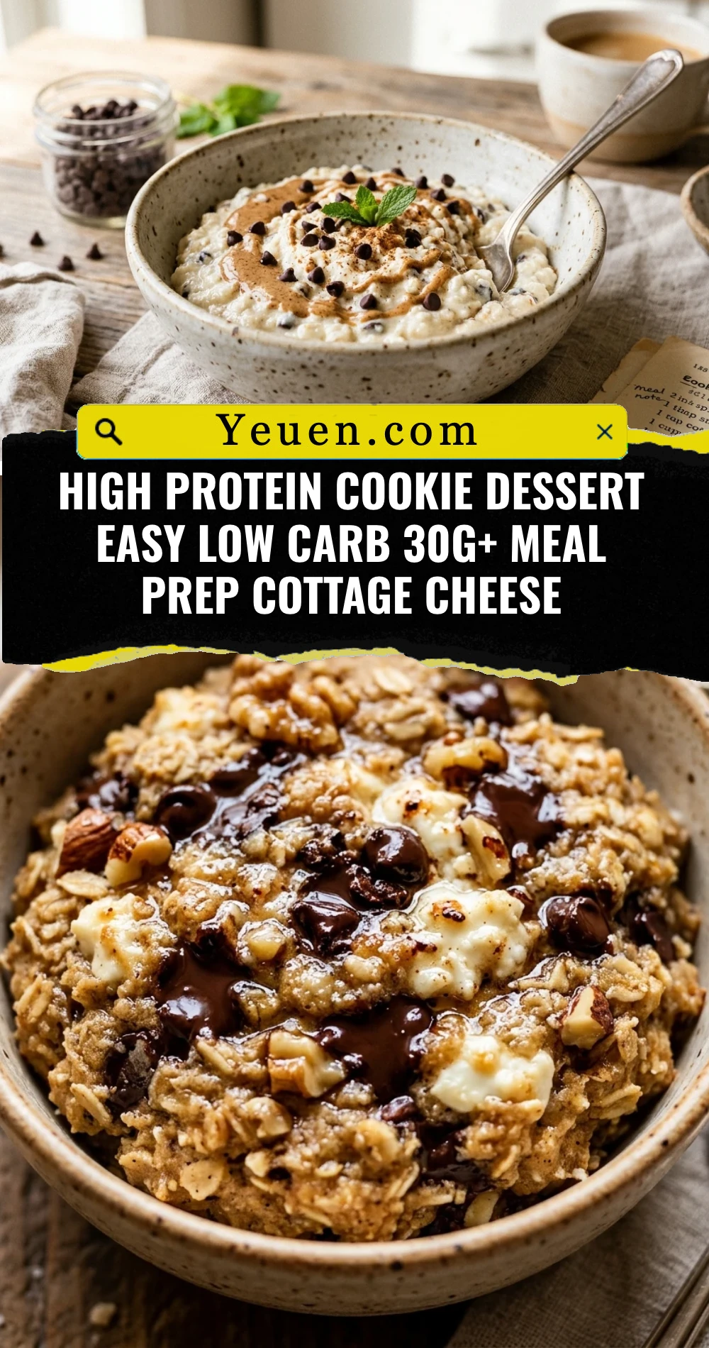 High Protein Cookie Dessert Easy Low Carb 30g+ Meal Prep Cottage Cheese