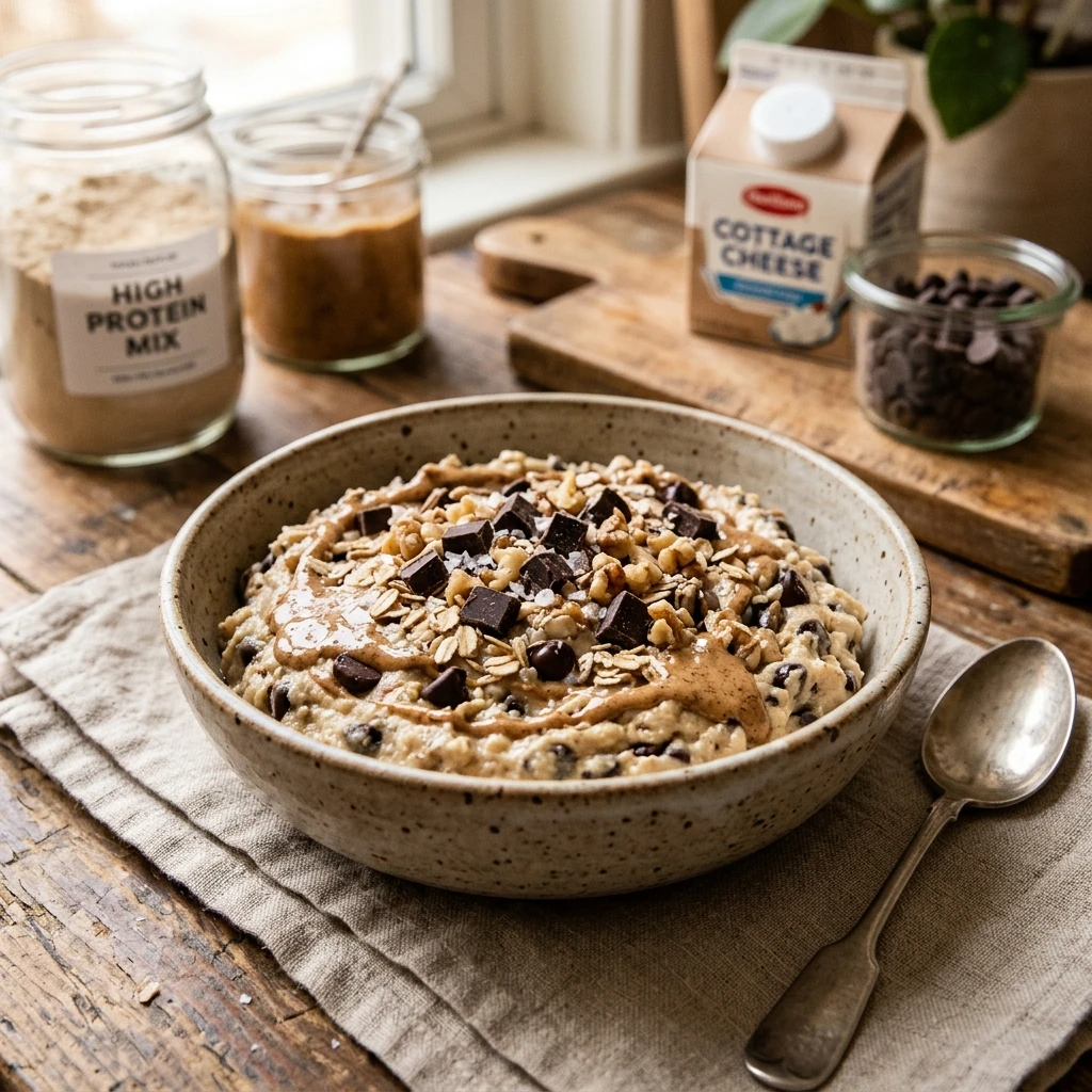 High Protein Cookie Dessert Low Carb Easy 30g+ Meal Prep Cottage Cheese