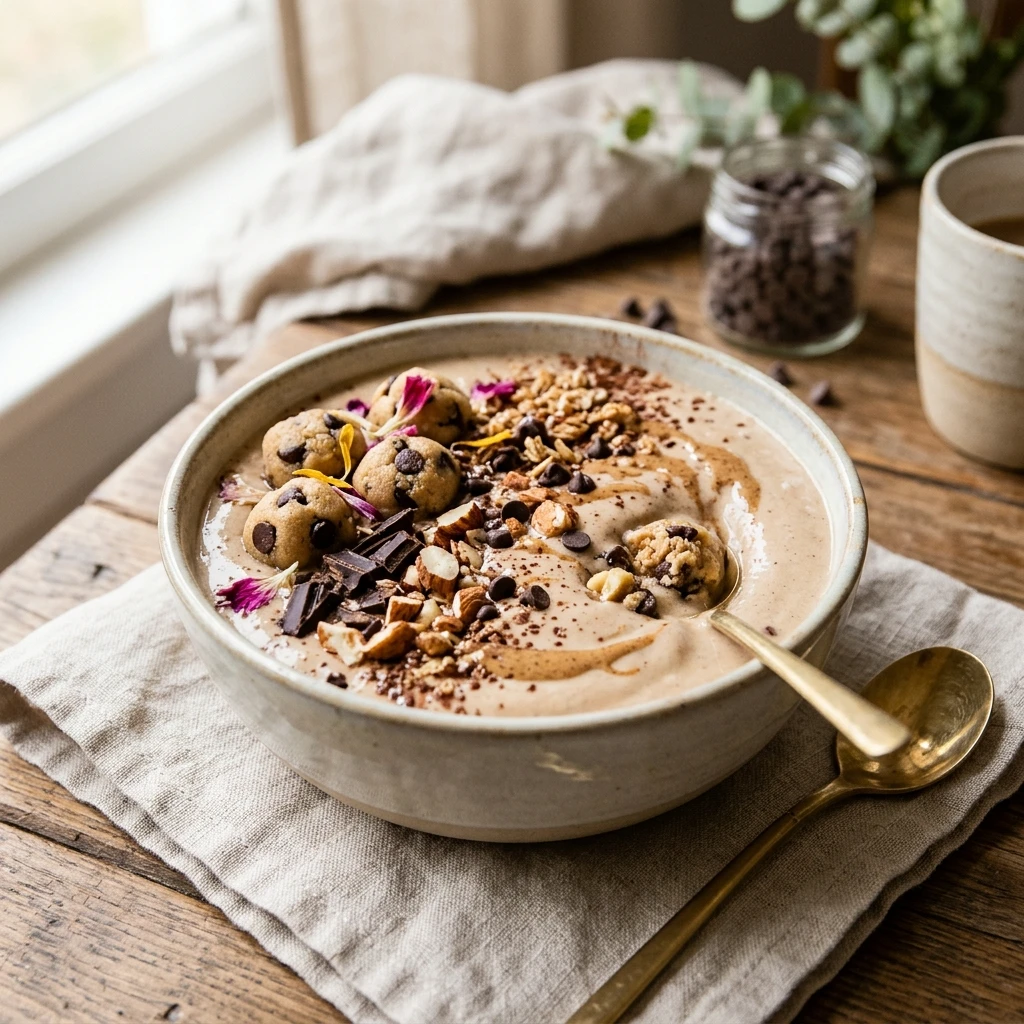 High Protein Cookie Dough Smoothie Bowl Thick Creamy Weight Loss Healthy Dessert Viral
