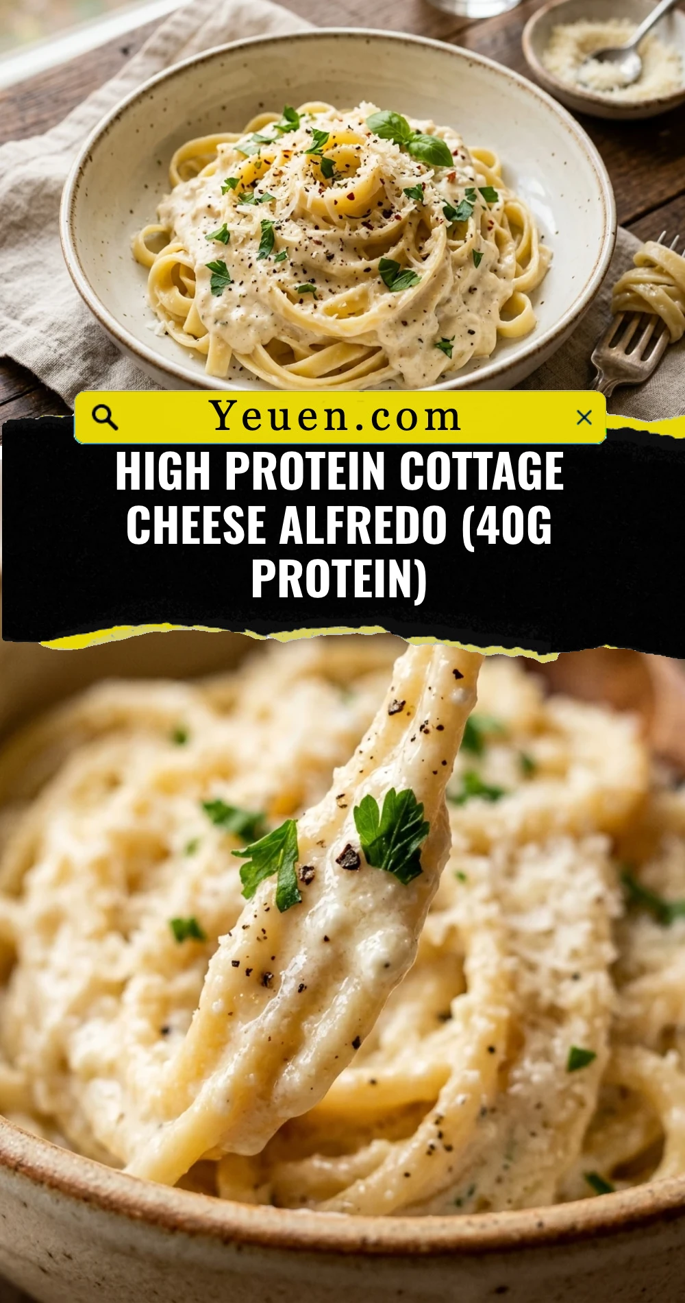 High Protein Cottage Cheese Alfredo (40g Protein)