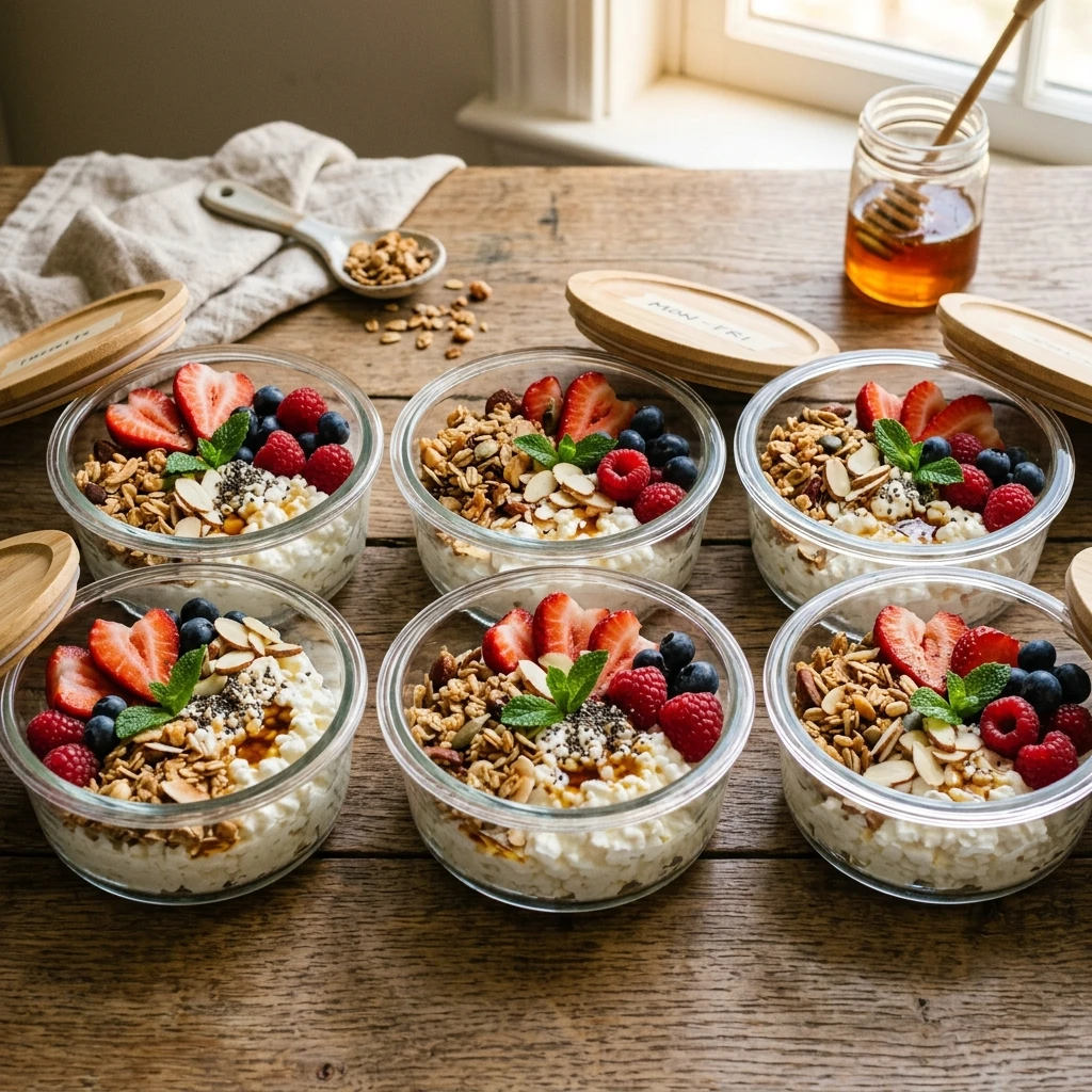 High Protein Cottage Cheese Bowls Meal Prep 5 Days