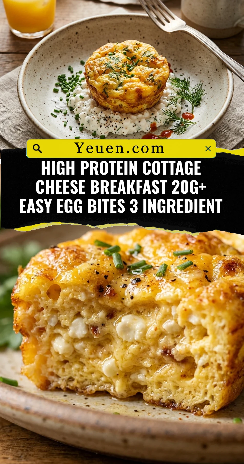 High Protein Cottage Cheese Breakfast 20g+ Easy Egg Bites 3 Ingredient