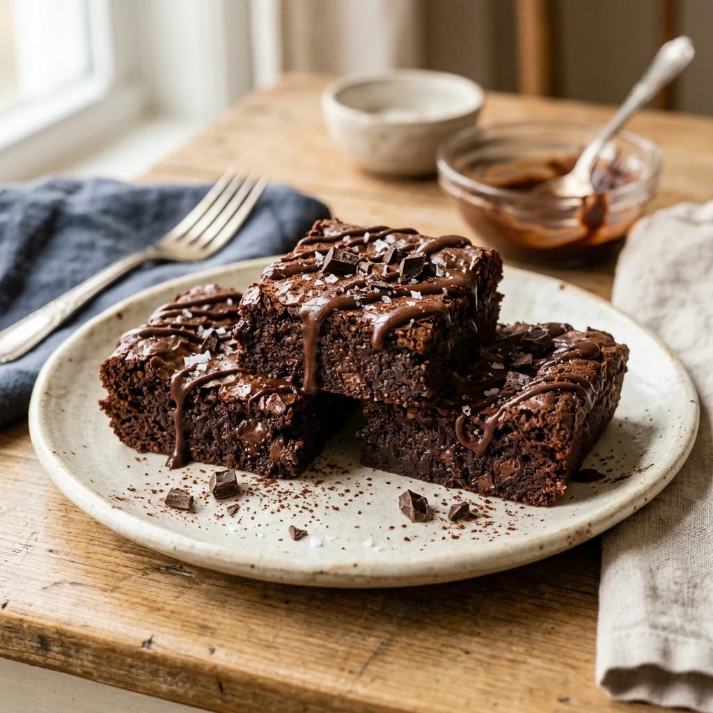 High Protein Cottage Cheese Brownies - Fudgy