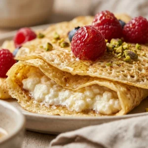 High Protein Cottage Cheese Crepes No Flour Thin Delicate