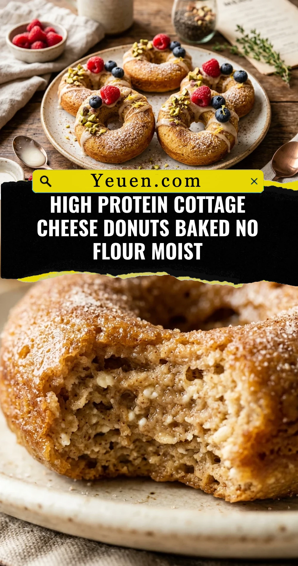 High Protein Cottage Cheese Donuts Baked No Flour Moist