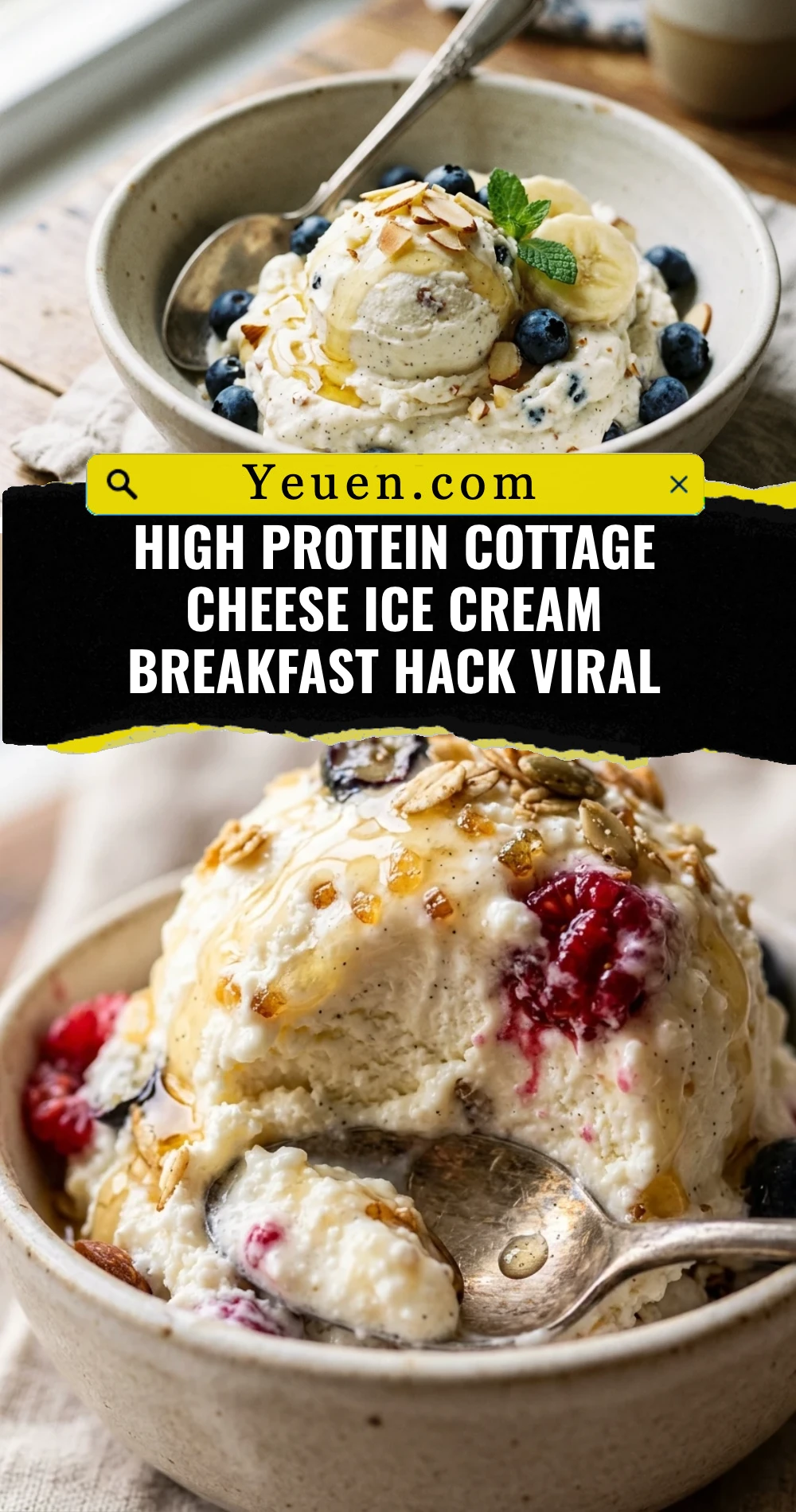 High Protein Cottage Cheese Ice Cream Breakfast Hack Viral