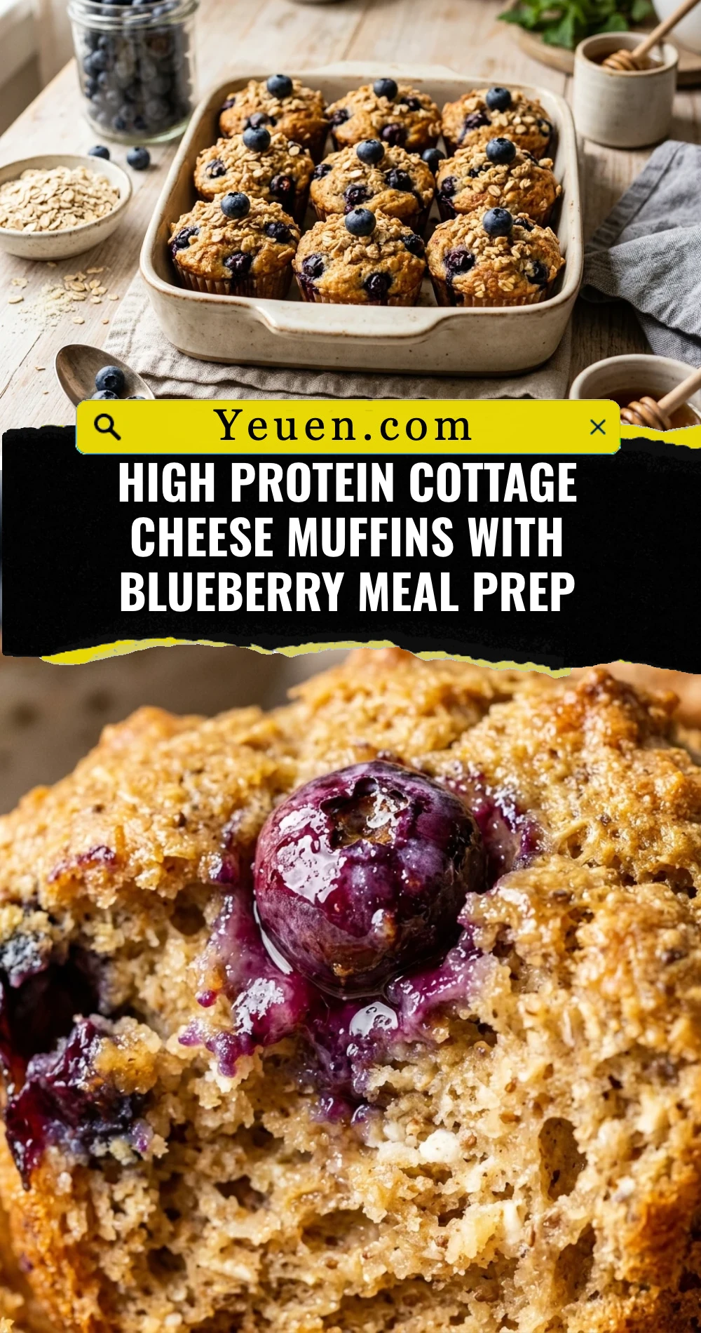 High Protein Cottage Cheese Muffins With Blueberry Meal Prep