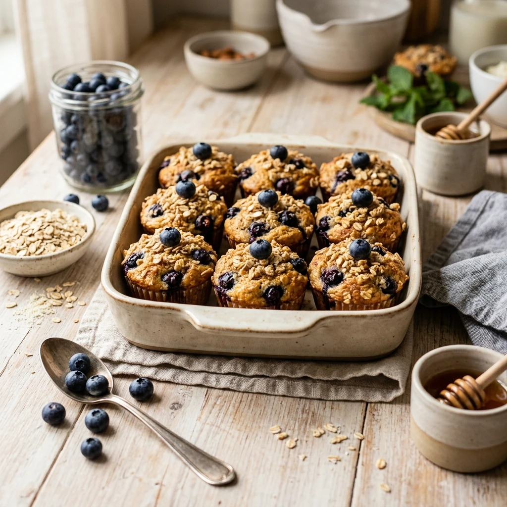 High Protein Cottage Cheese Muffins With Blueberry Meal Prep