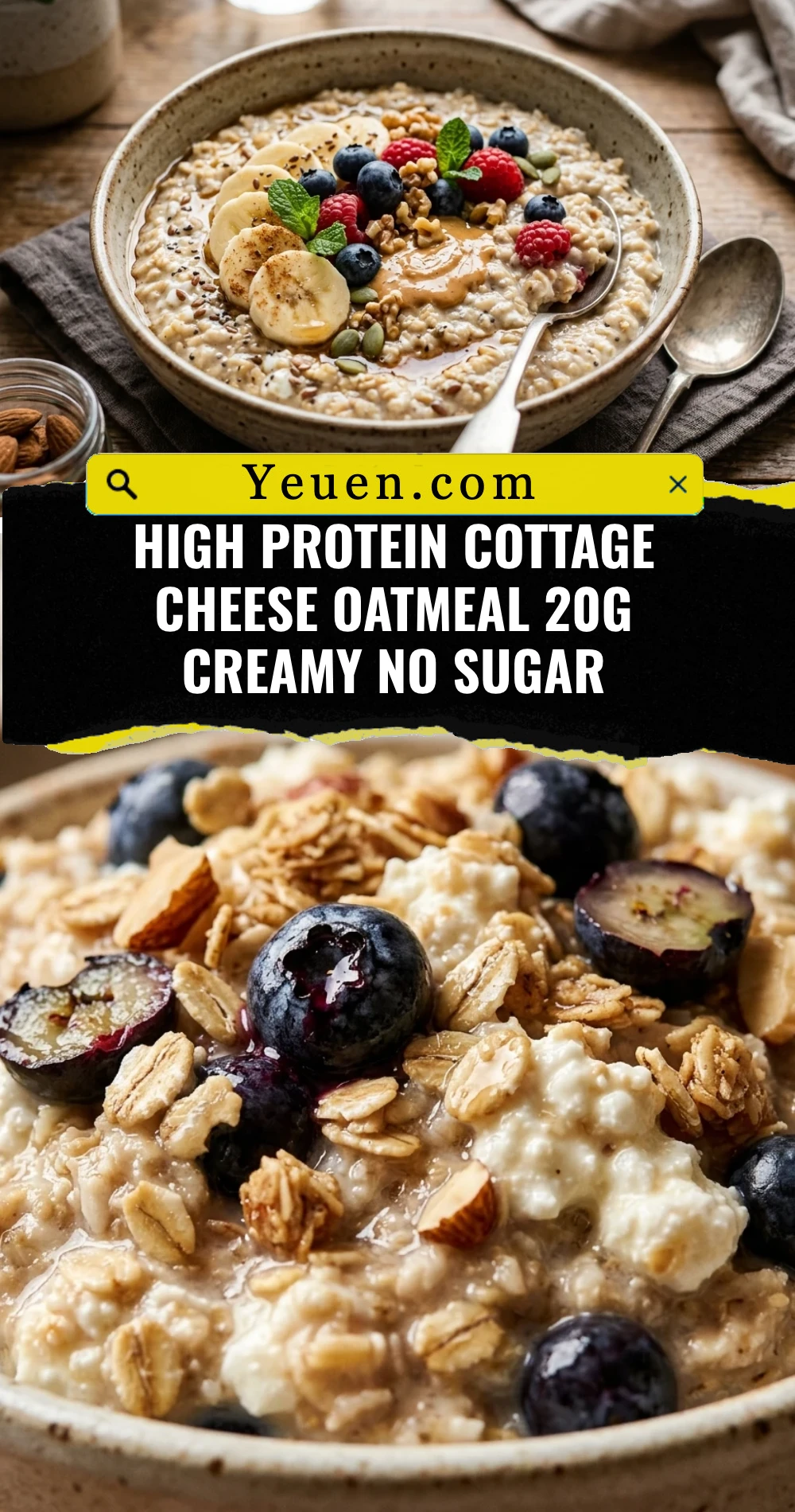 High Protein Cottage Cheese Oatmeal 20g Creamy No Sugar