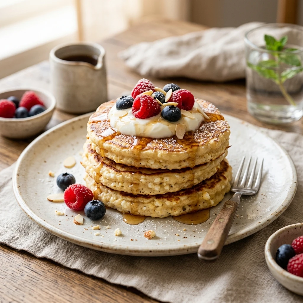 High Protein Cottage Cheese Pancakes 3 Ingredient 20g