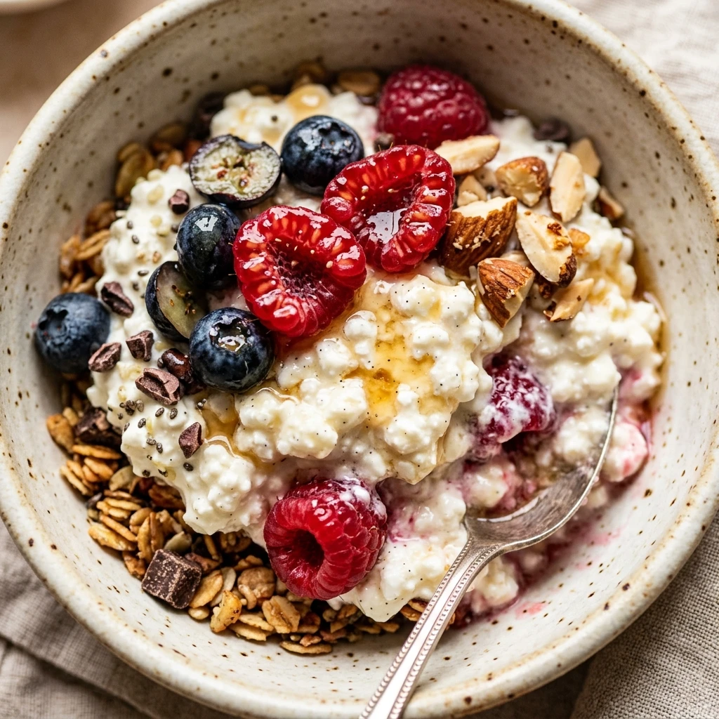 High Protein Cottage Cheese Parfait Breakfast 25g