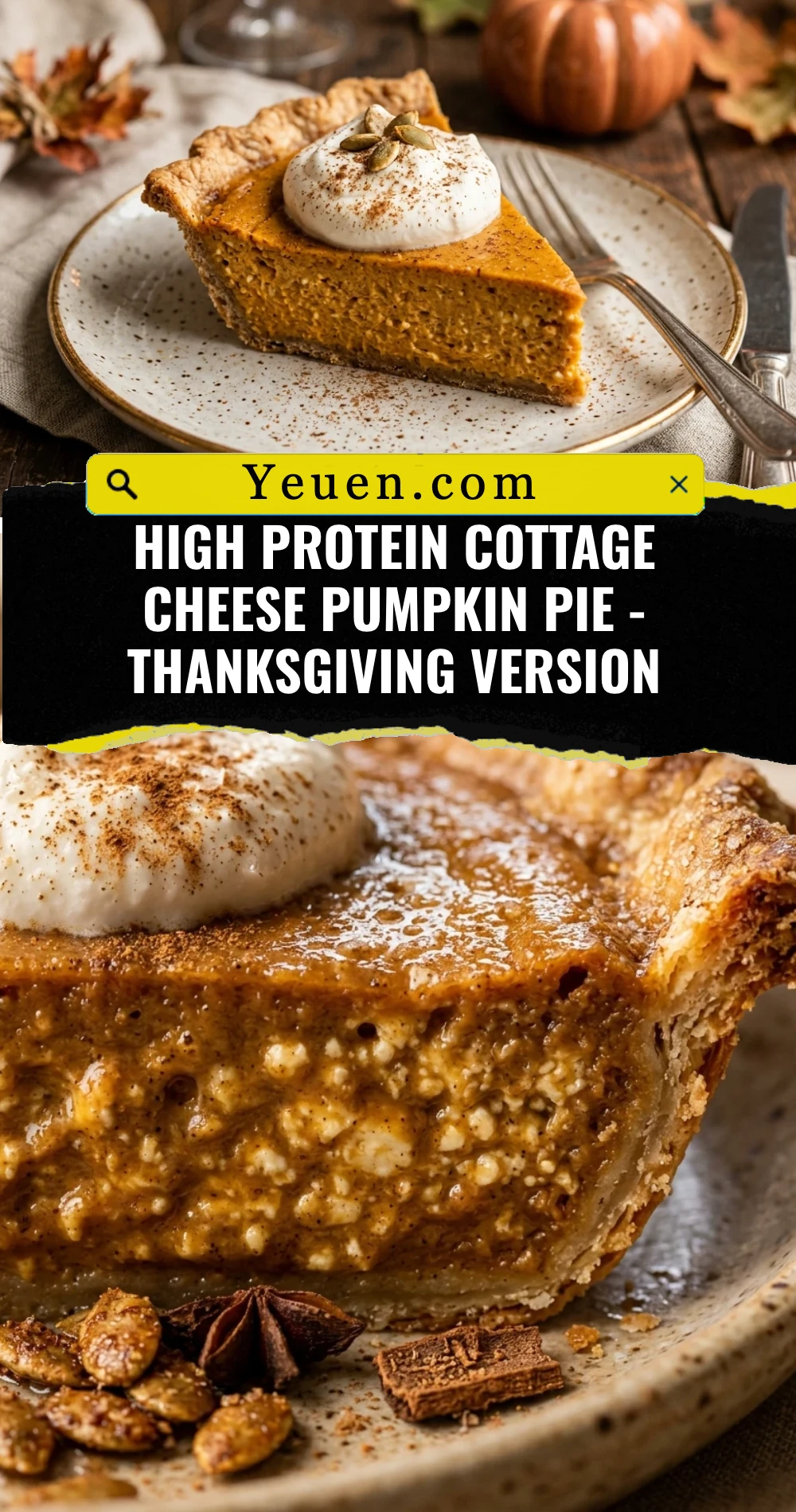 High Protein Cottage Cheese Pumpkin Pie - Thanksgiving Version