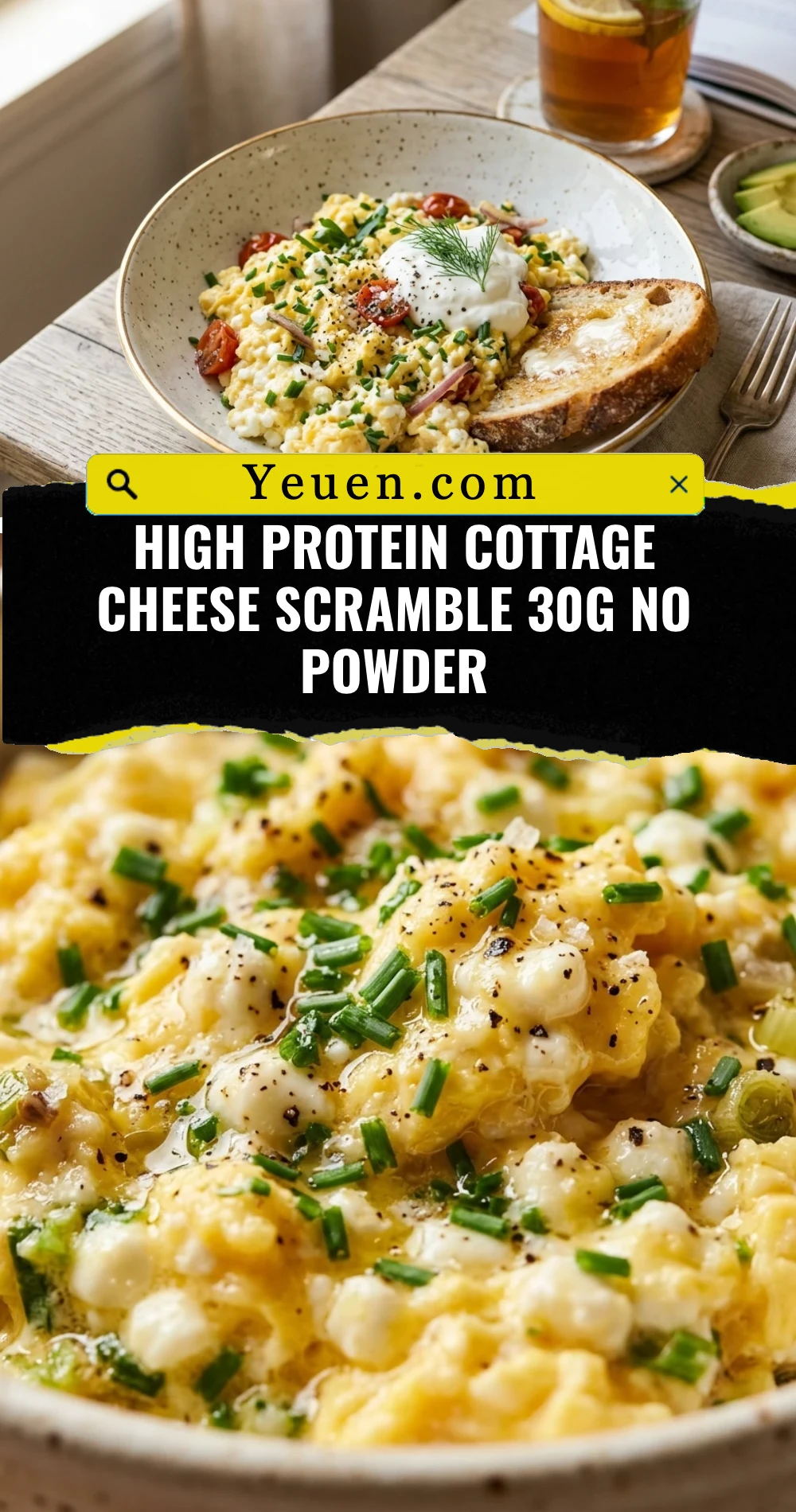 High Protein Cottage Cheese Scramble 30g No Powder