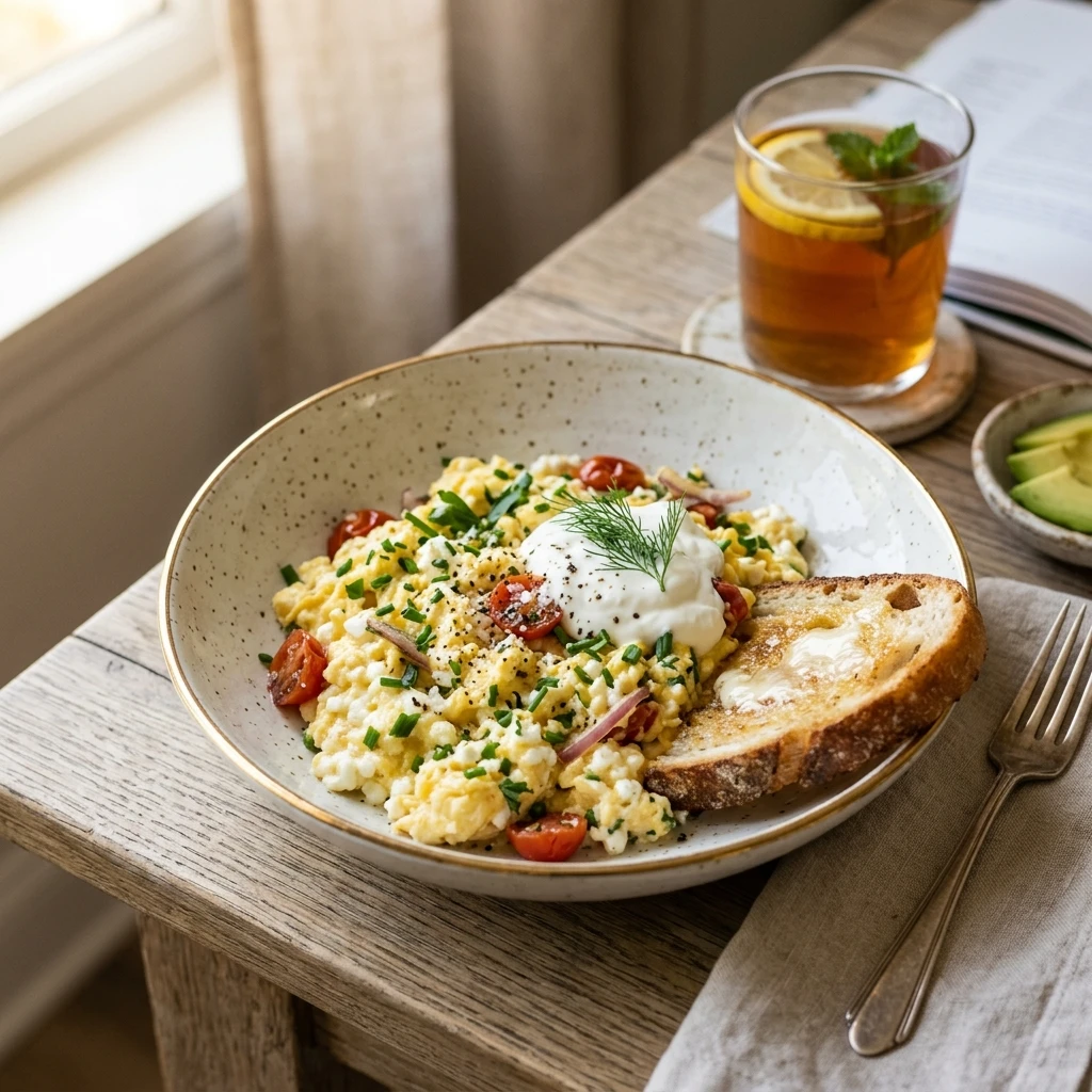 High Protein Cottage Cheese Scramble 30g No Powder