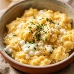 High Protein Cottage Cheese Scrambled Eggs
